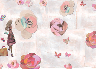 花モト・トモコのイラスト,新潮社の旅カレンダーでのバラ