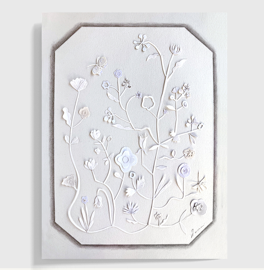 切絵コラージュによる花のイラスト